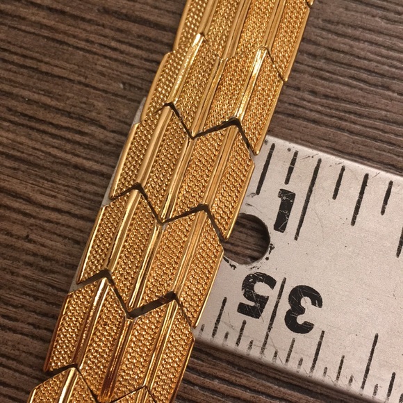 Vintage Napier Chevron Zig Zag Gold Bracelet - Picture 5 of 8